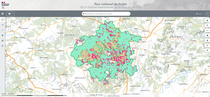 Carte des cibles patrimoniales (DDT21)