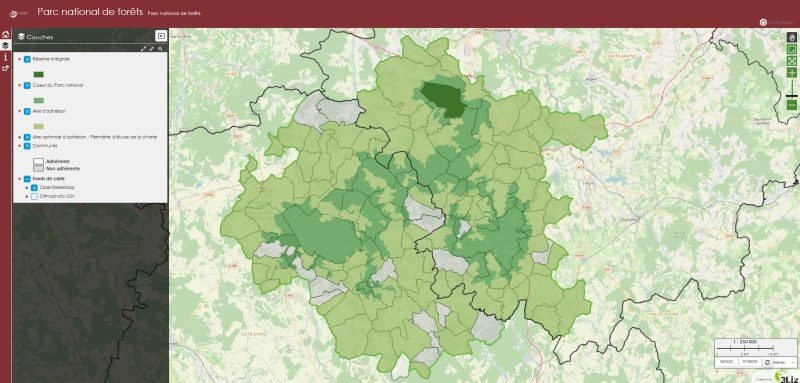 Carte du Parc national de forêts