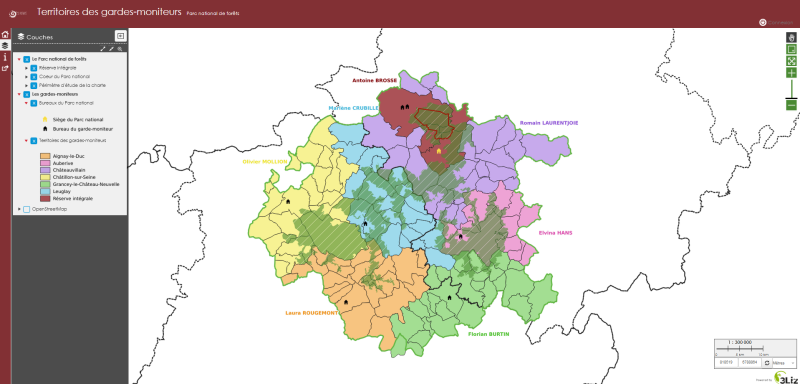 Carte des territoires des gardes-moniteurs